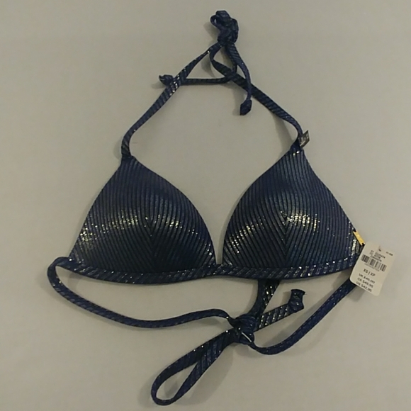 PINK Victoria's Secret Sparkly Blue Bikini ๐ Top - Picture 5 of 8